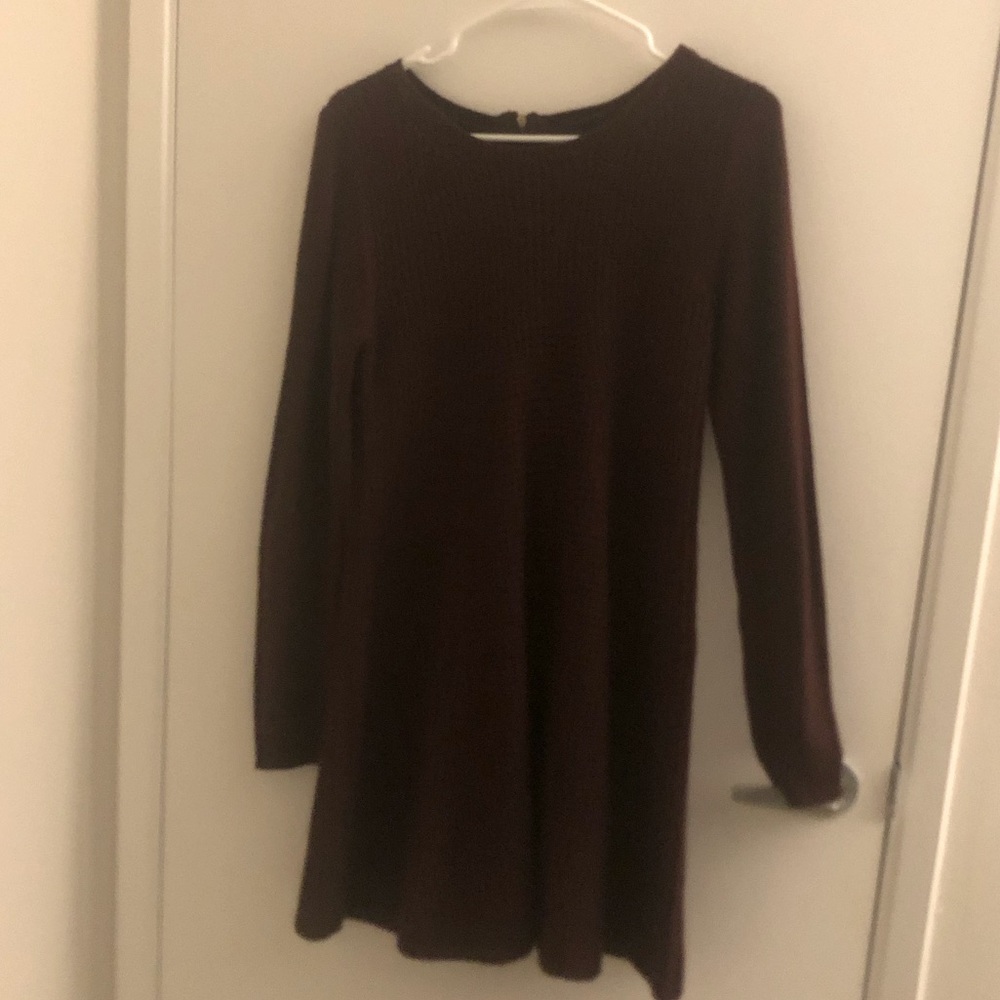 Maroon sweater dress